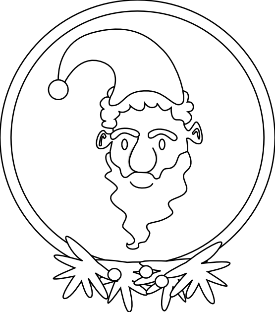 Kablam Santa Black White Line Art Scalable Vector Graphics - Illustration Clipart (555x629), Png Download