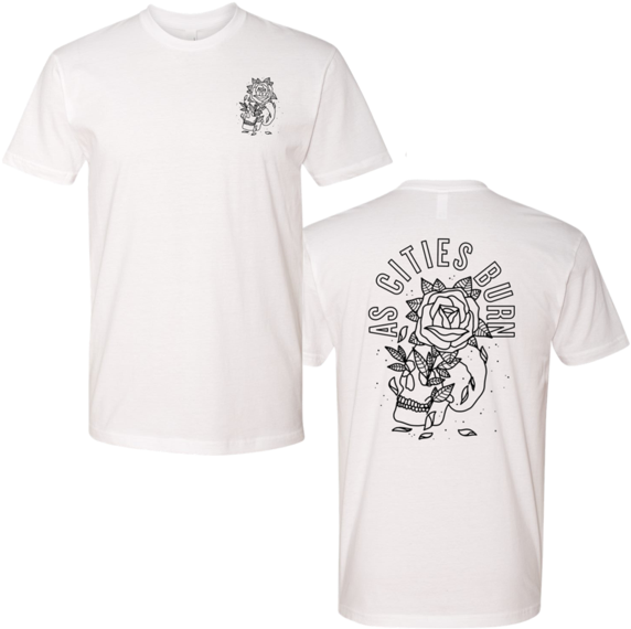 White Skull And Rose Tee - Active Shirt Clipart (600x600), Png Download