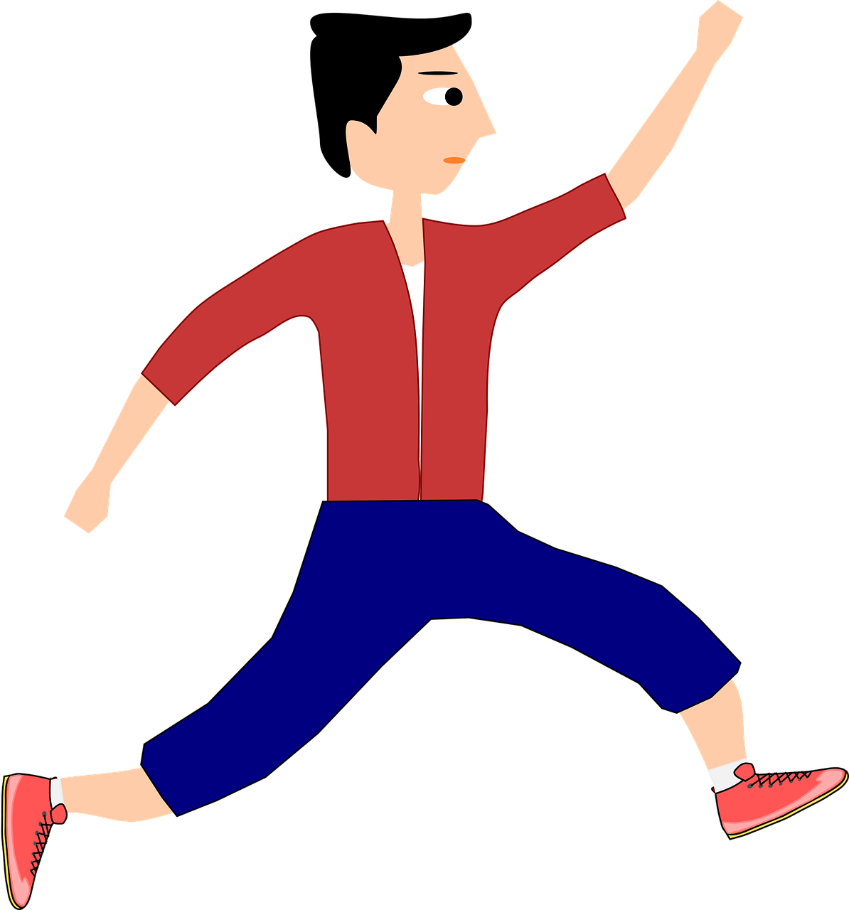 Jump Running Man Boy Sports Png Image - Cartoon Boy Jumping Png Clipart (1194x1280), Png Download