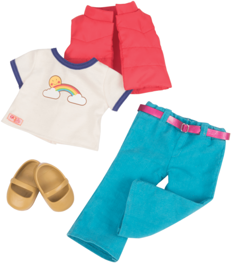 Dream On Retro Outfit For 18-inch Dolls - Acessórios Ou Generations Ri Happy Clipart (600x600), Png Download