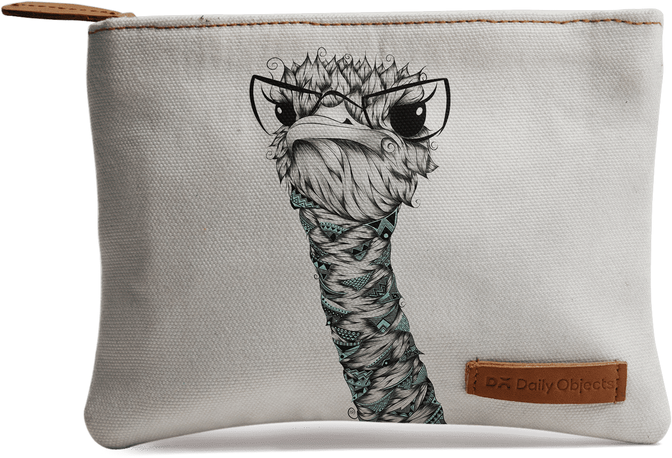 Dailyobjects Poetic Ostrich Regular Stash Pouch Buy - Coque Iphone Autruche Clipart (1319x900), Png Download