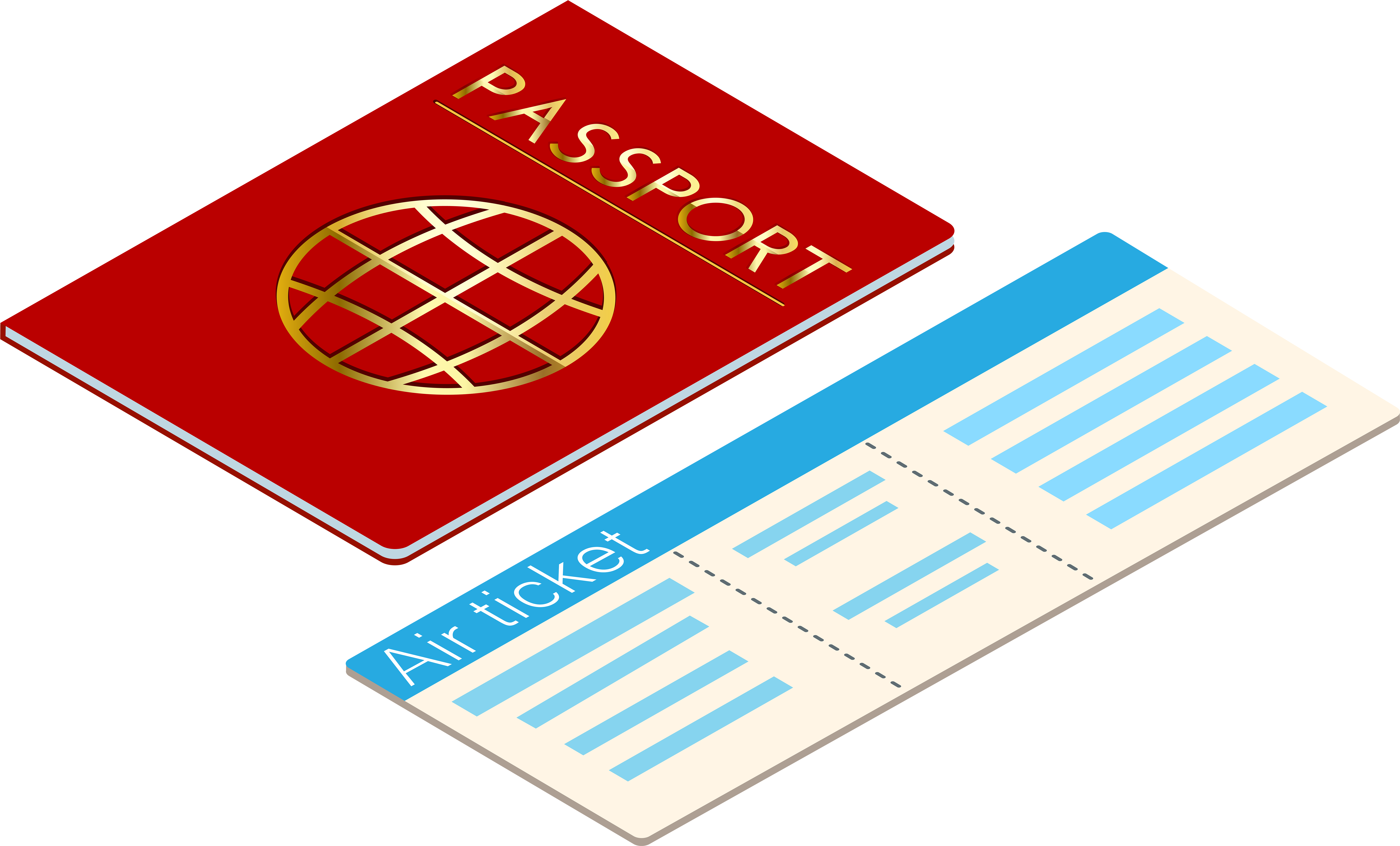 Passport And Ticket Transparent Clip Art - Png Download (8000x4940), Png Download