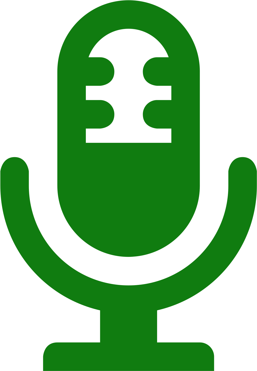 Green Mic Icon Png Clipart (1093x1577), Png Download