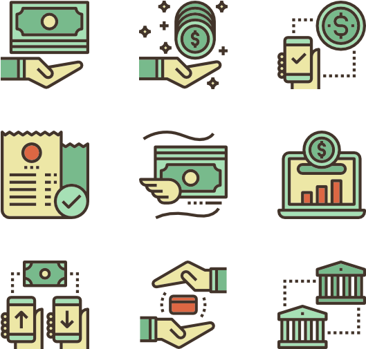 Online Money Transfer-color - Digital Banking Icons Clipart (600x564), Png Download