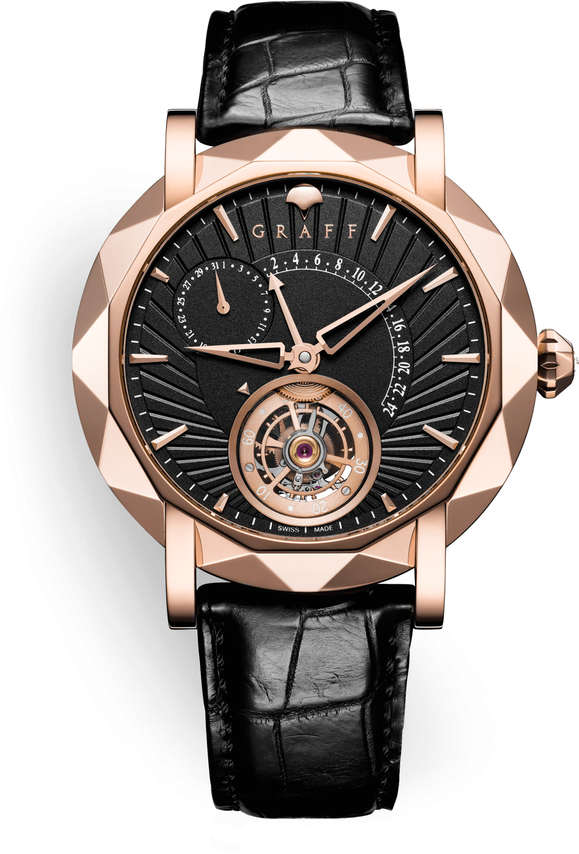 Pink Gold Mens Watches - Arnold And Son Perpetual Moon Black Clipart (1400x2000), Png Download