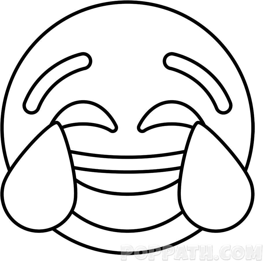 Silly Face Emoji Black And White Clipart (1000x1000), Png Download