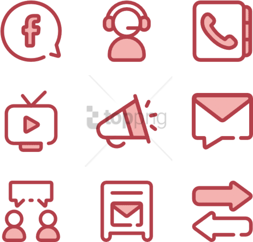 Free Png Communication 50 Icons - Vector Icons Pink Png Clipart (850x812), Png Download