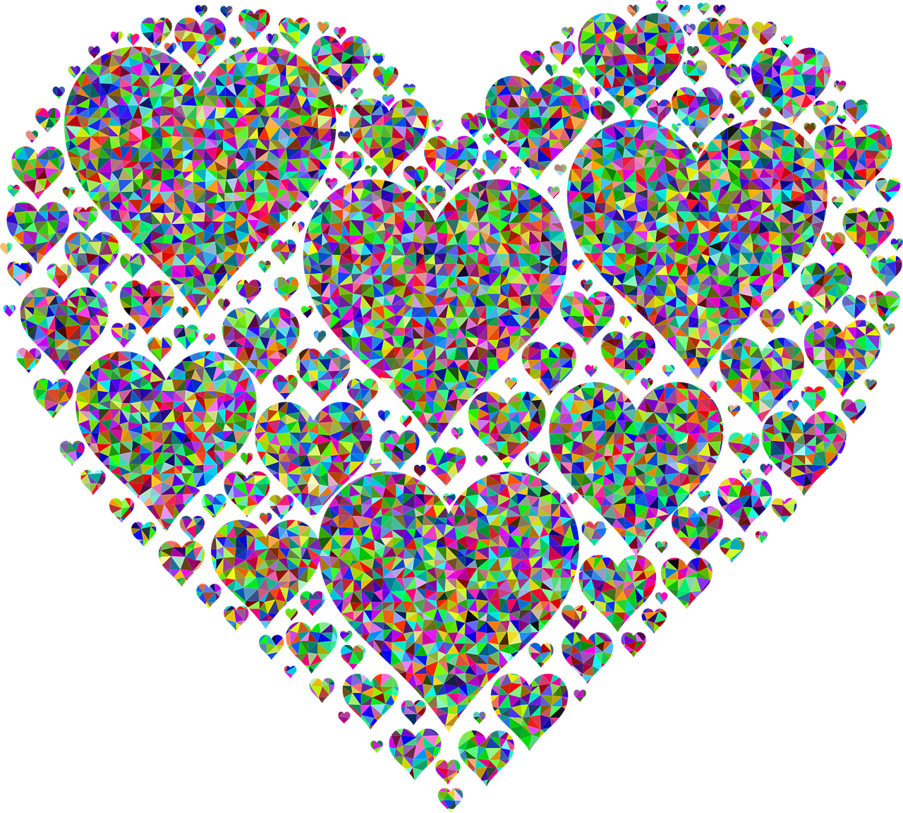 Fractal Colorful Prismatic Png Image - Love Black Heart Emoji Clipart (1280x1152), Png Download