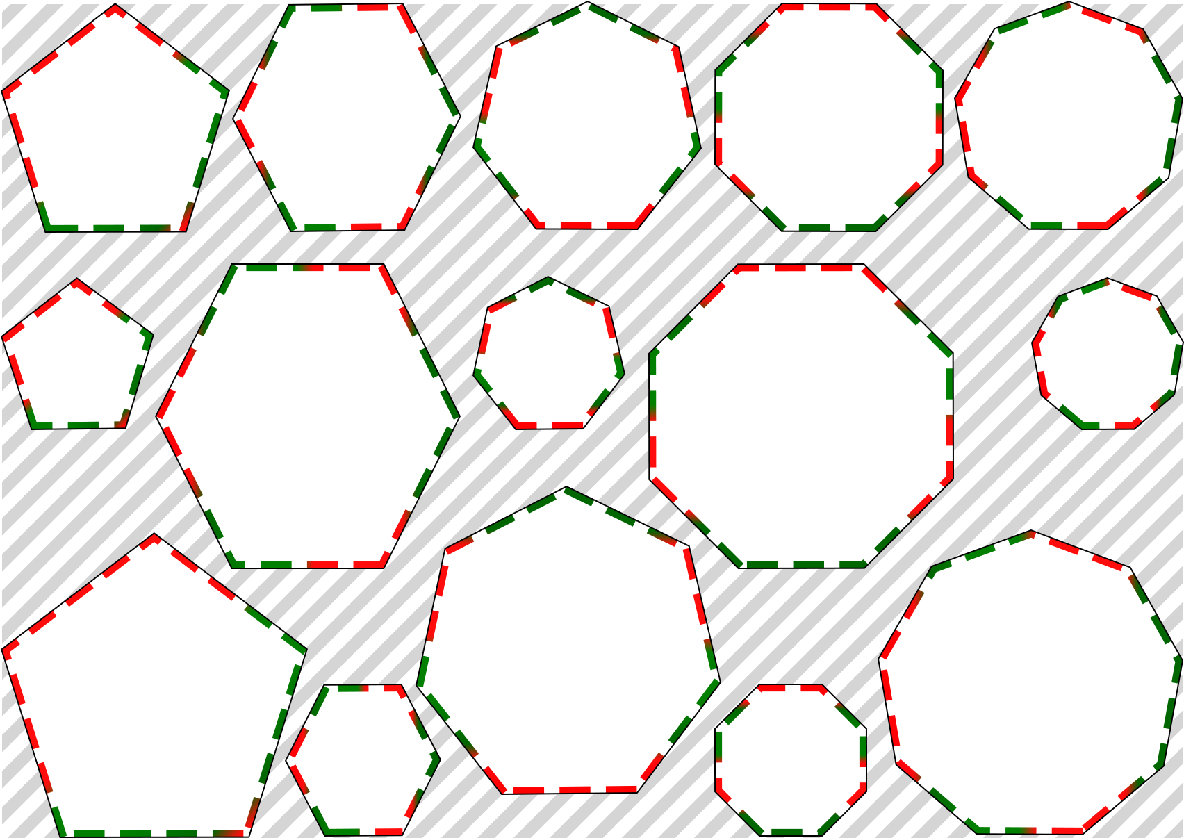 Dashed Multi Polygons For Xmas - Art Clipart (1740x1240), Png Download