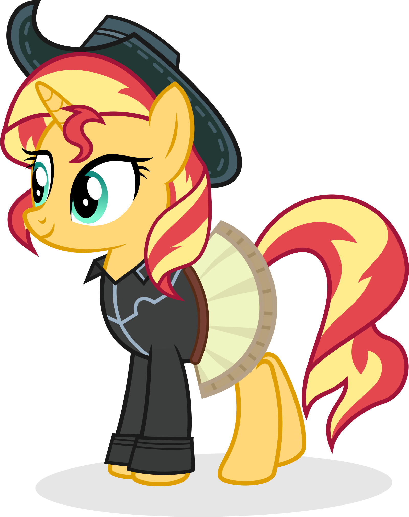 Cowgirl Drawing Grid - Mlp Sunset Shimmer Punk Clipart (1600x2025), Png Download