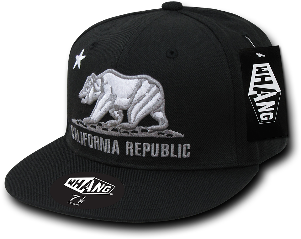Whang California Bear Retro Fitted Baseball Cap Caps - California Republic Snapback Hat Clipart (1000x1000), Png Download