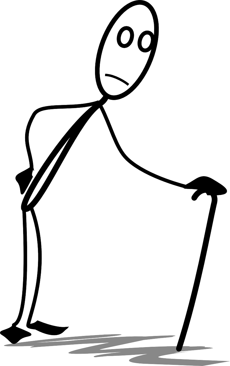 Old Elderly Grandfather Grandpa Png Image - Stick Figure Old Man Clipart (806x1280), Png Download
