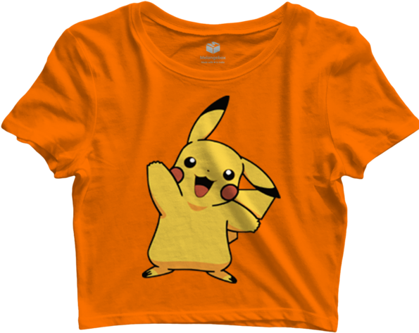 Buy Graphic Pikachu Crop Top At 44% Off On Melangebox - Crop Top Clipart (600x600), Png Download