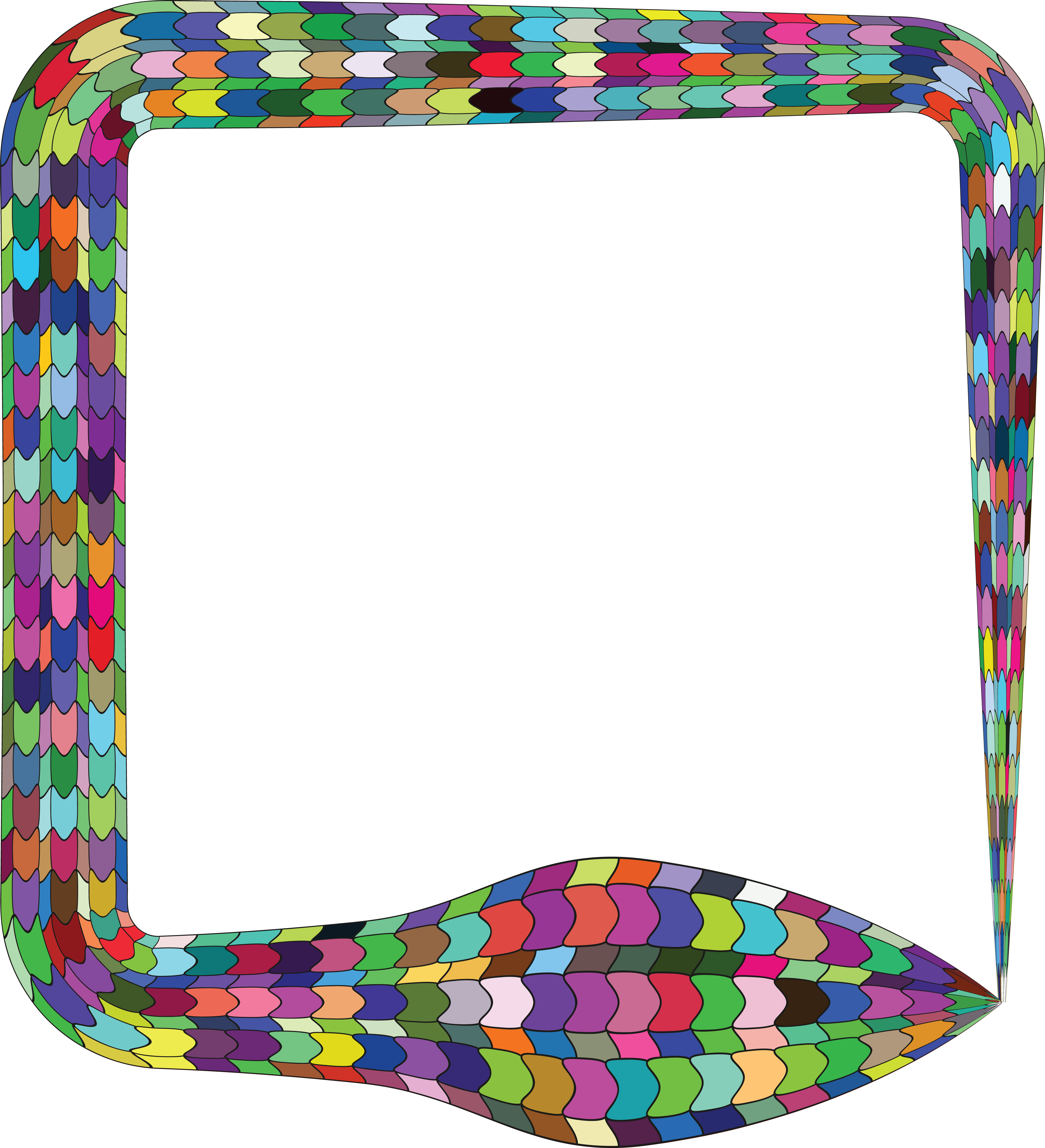 Free Clipart Of A Colorful Snake Forming A Square Frame - Picture Frame - Png Download (4000x4395), Png Download