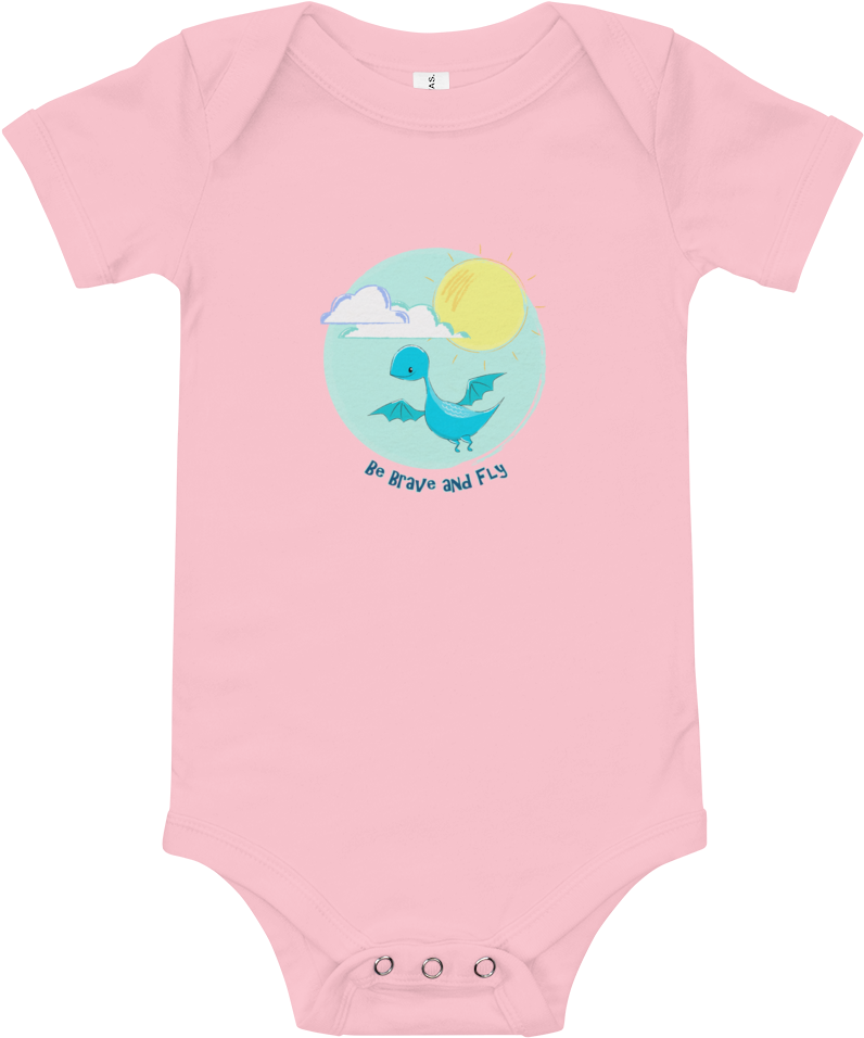 Be Brave And Fly Baby Onesie - Infant Bodysuit Clipart (1000x1000), Png Download