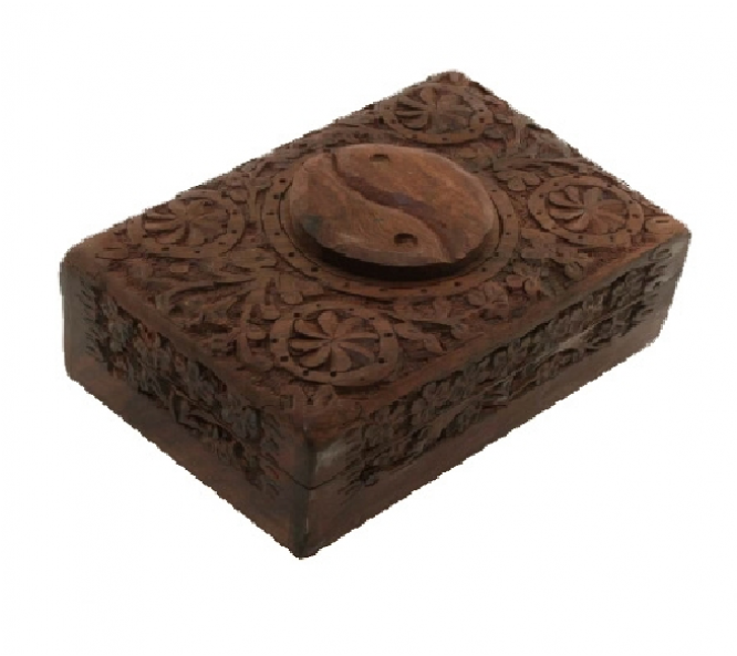 Jewelry Box Yin Yang Woodcarving - Yin And Yang Clipart (665x665), Png Download