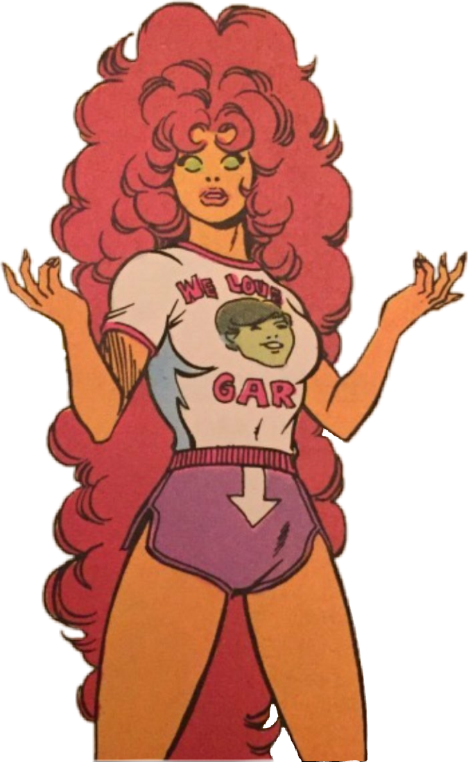 Starfire Sticker - Starfire Curly Hair Clipart (675x1098), Png Download