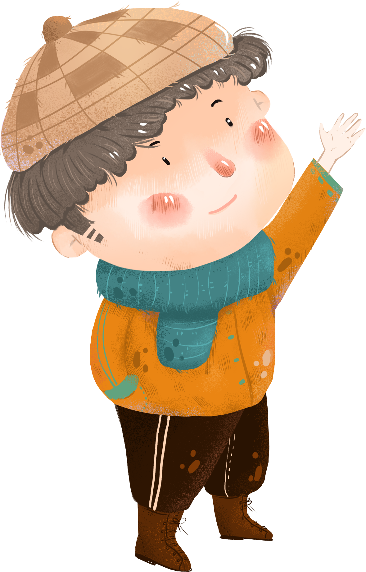 Painted Characters Boy Winter Png And Psd - Cartoon Clipart (2000x2000), Png Download