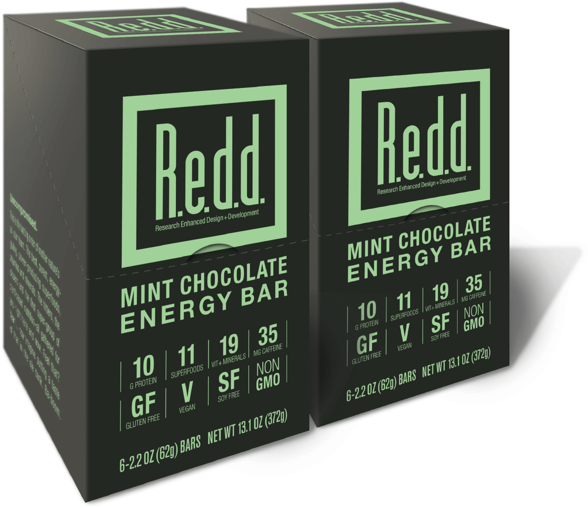 Redd Mint Chocolate Energy Bar - Box Clipart (1190x1028), Png Download