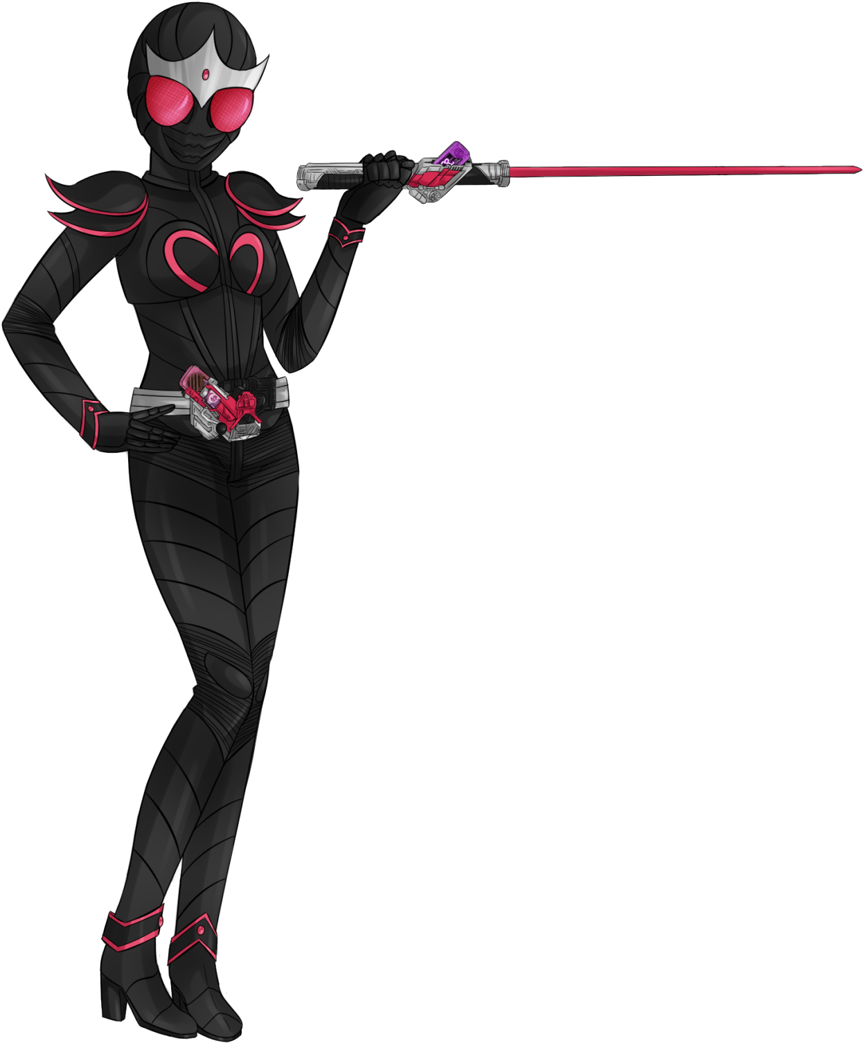 By Placing The Queen Memory Into The Maximum Slot, - Kamen Rider Oc Female Clipart (1280x1600), Png Download