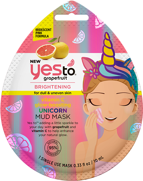 Yes To Grapefruit - Yes To Grapefruit Vitamin C Glow Boosting Unicorn Transforming Clipart (480x696), Png Download