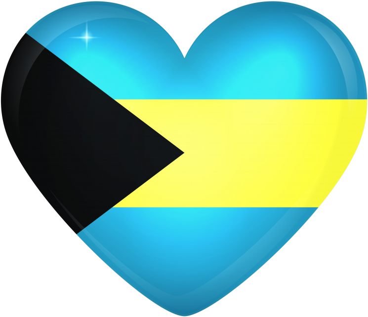 Bahamas Large Heart Flag - Heart Clipart (866x650), Png Download