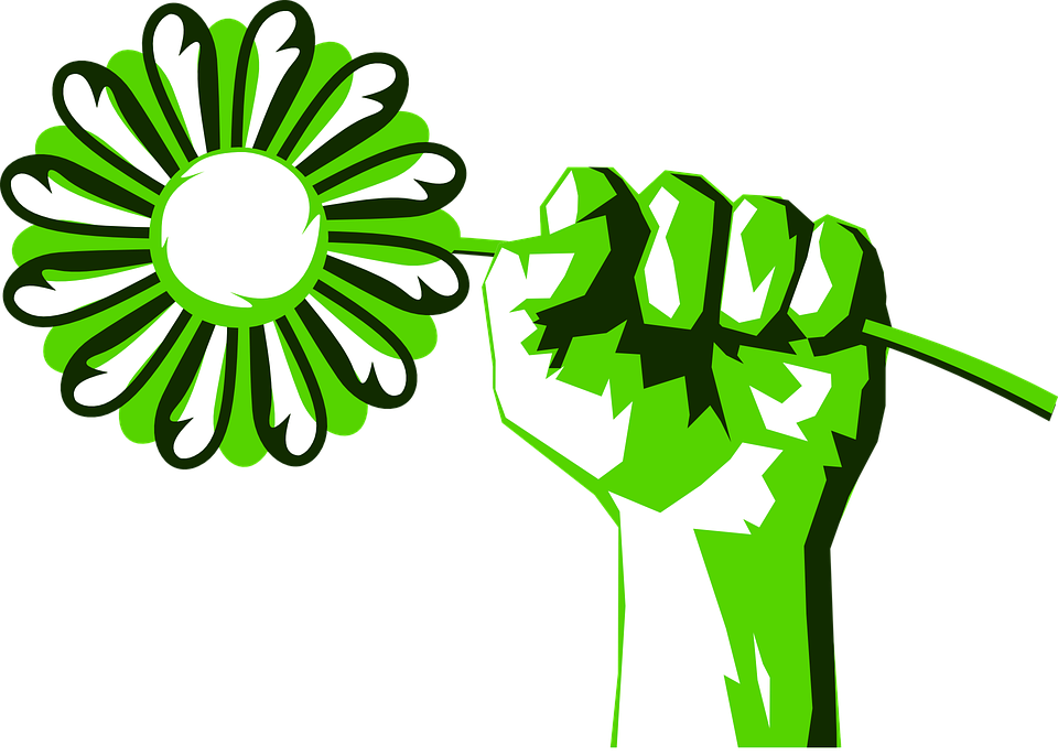 Fist, Hand, Environment, Environmental, Flower, Green - Green New Deal Bad Clipart (960x686), Png Download