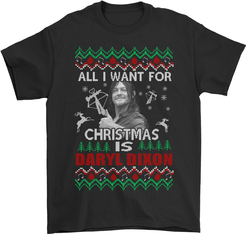 All I Want For Christmas Is Daryl Dixon The Walking - Jeffrey Dean Morgan Merch Clipart (1000x1000), Png Download