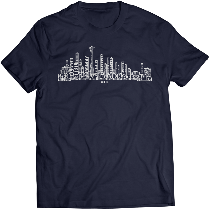 City Skyline With Player Names - Tee Shirt Abercrombie Clipart (900x1089), Png Download