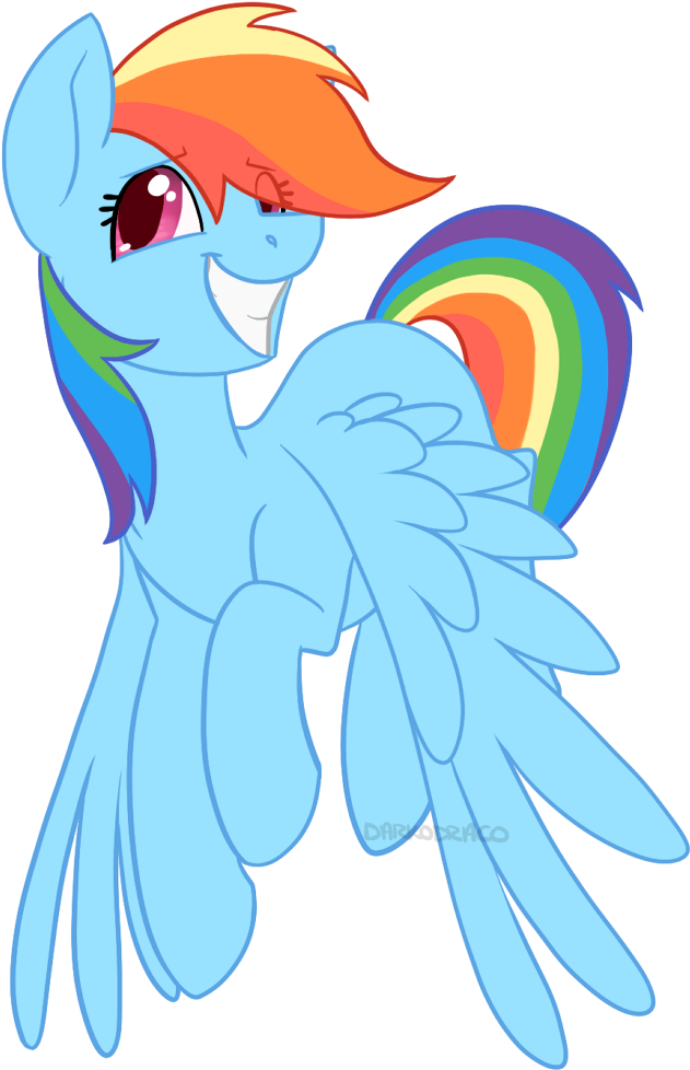 Askdrakomod, Female, Grin, Looking Away, Mare, Pegasus, - Cartoon Clipart (631x978), Png Download
