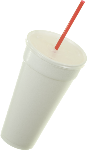 White Styrofoam Cup With Clear Plastic Lid And Red - Smoothie Clipart (800x528), Png Download