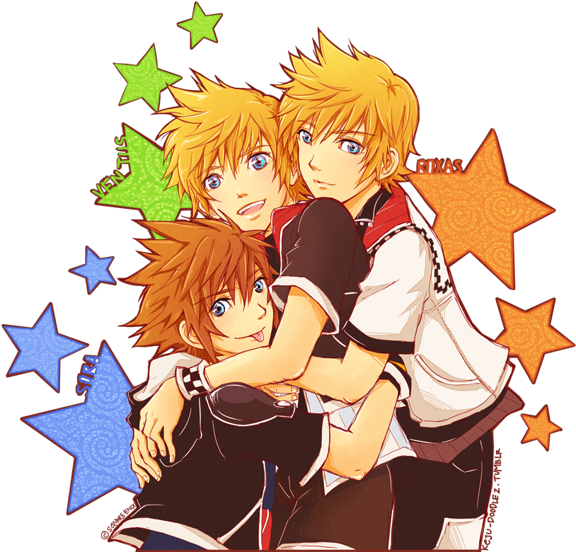 63 Images About Kingdom Hearts On We Heart It - Sora X Roxas X Ventus Clipart (814x780), Png Download