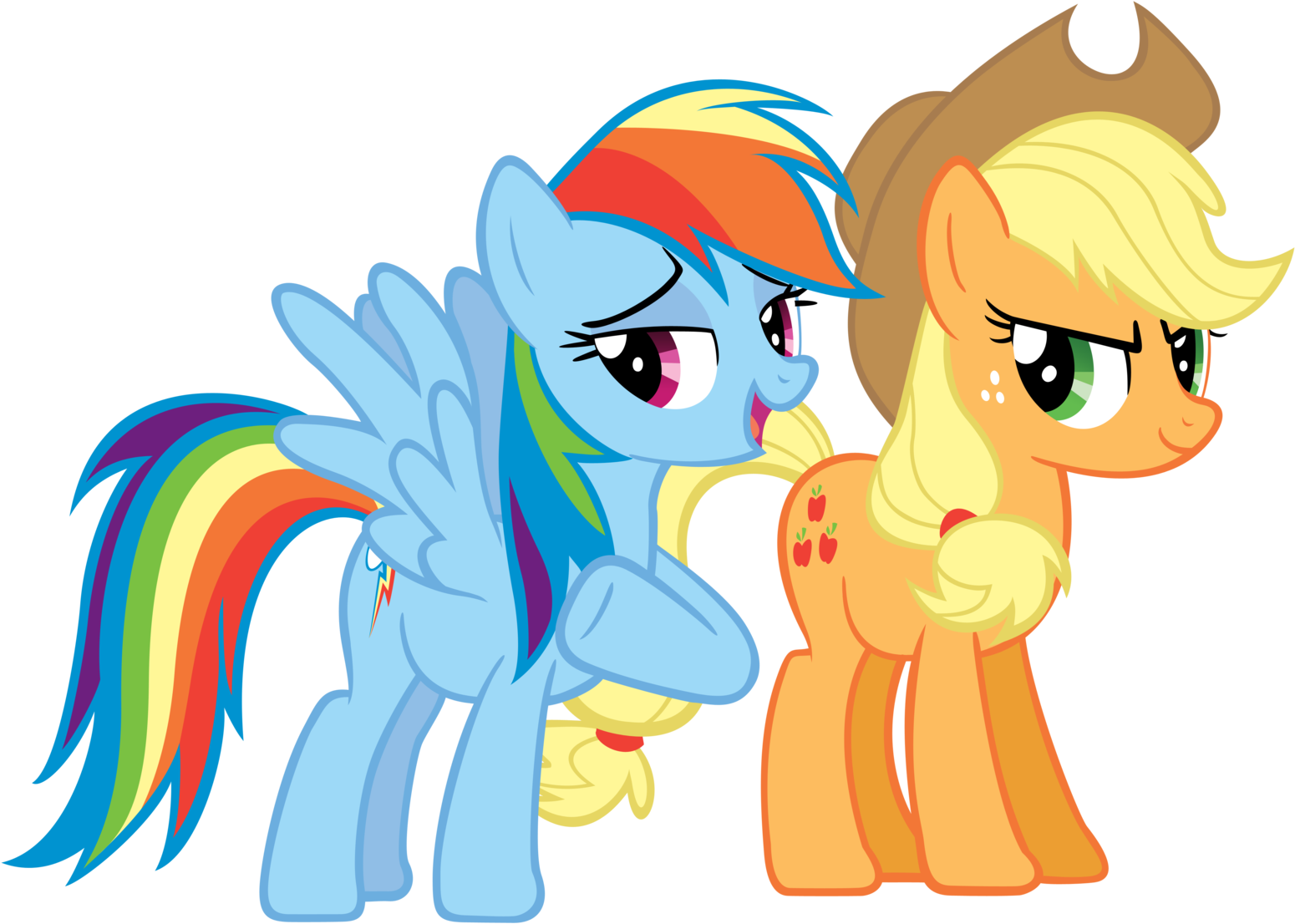 More Applejack And Rainbow By Are You Je - Rainbow Dash And Applejack Best Friends Clipart (1600x1215), Png Download