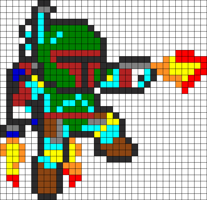 Boba Fett Jumping - Perler Beads Star Wars Boba Fett Clipart (694x673), Png Download