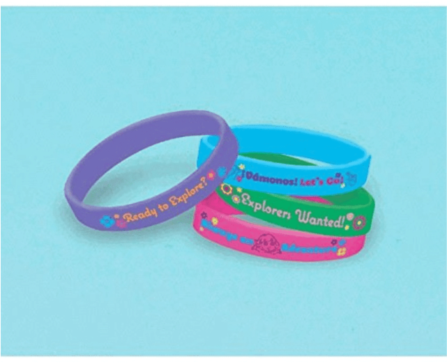 Dora The Explorer Rubber Bracelets 4ct Decoration Favor - Bangle Clipart (640x640), Png Download