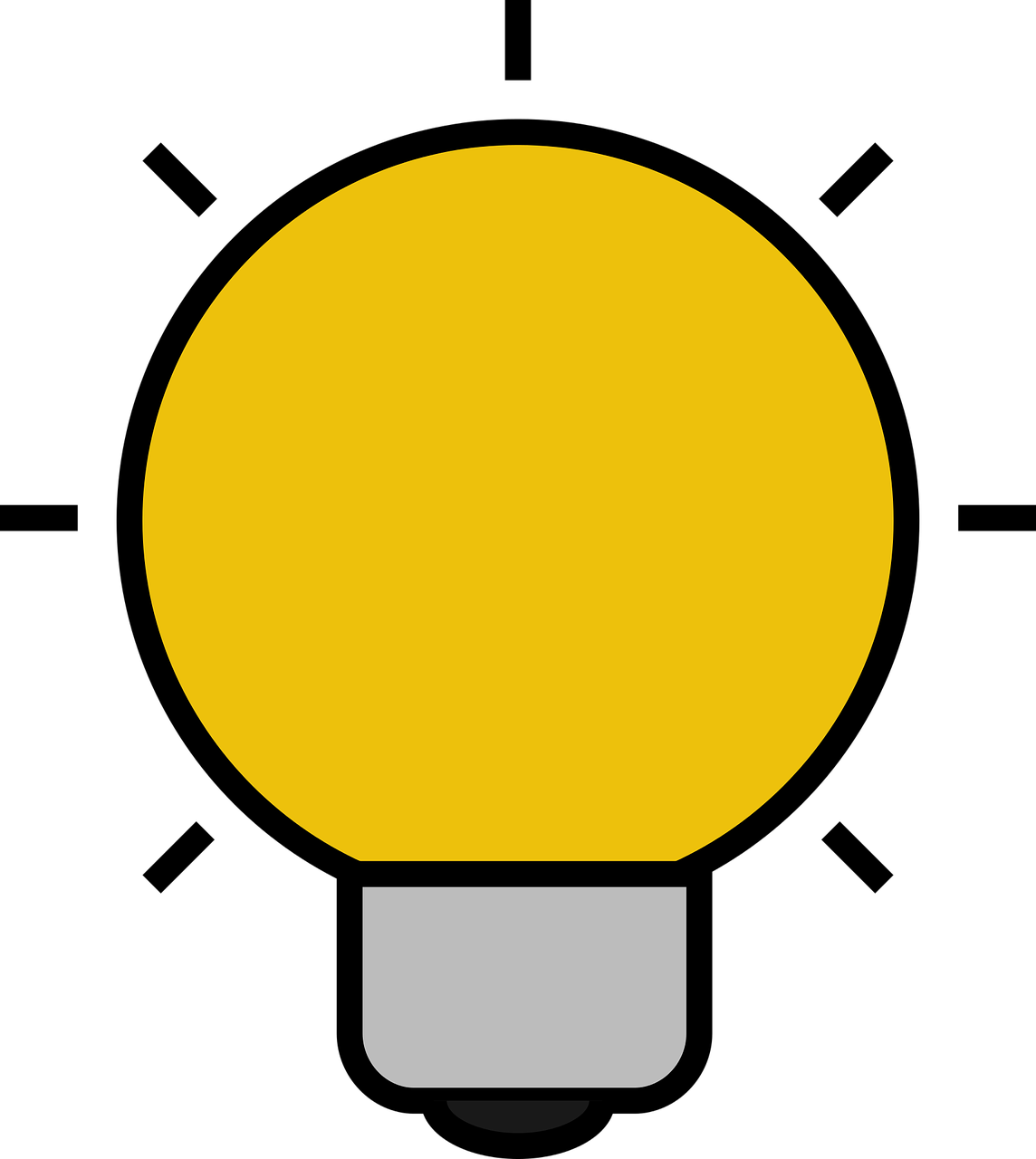 Icon Bulb Light Idea Png Image - ไอคอน หลอด ไฟ Clipart (1144x1280), Png Download