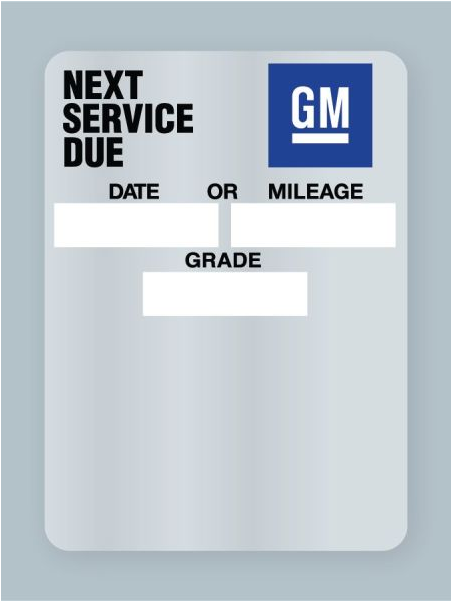 General Motors Gm Oil Change Stickers - General Motors Clipart (800x600), Png Download