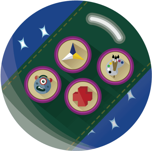 Girlscout/ Boyscout Badges - Circle Clipart (640x649), Png Download