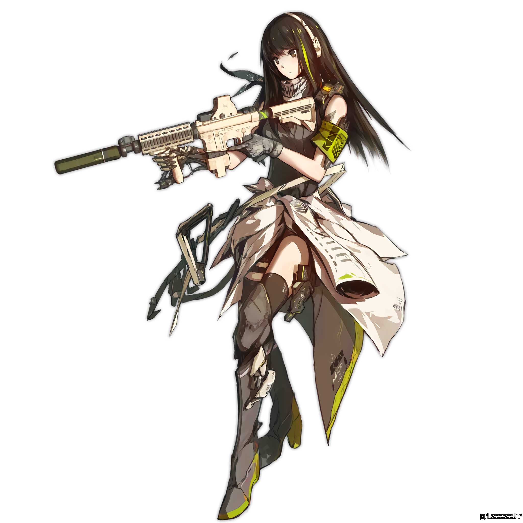 #55 M4a1 - Girl With Guns Drawing Anime Clipart (2048x2048), Png Download