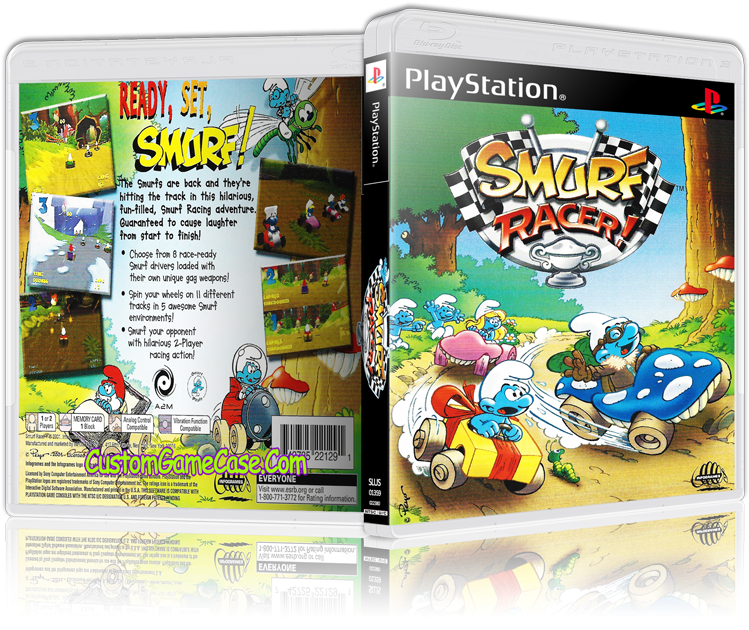 Sony Playstation 1 Psx Ps1 - 3 2 1 Smurf My First Racing Game Clipart (800x631), Png Download