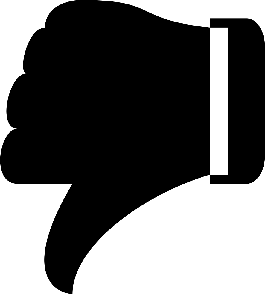 Png File Svg - Thumbs Down Icon Black Clipart (886x980), Png Download