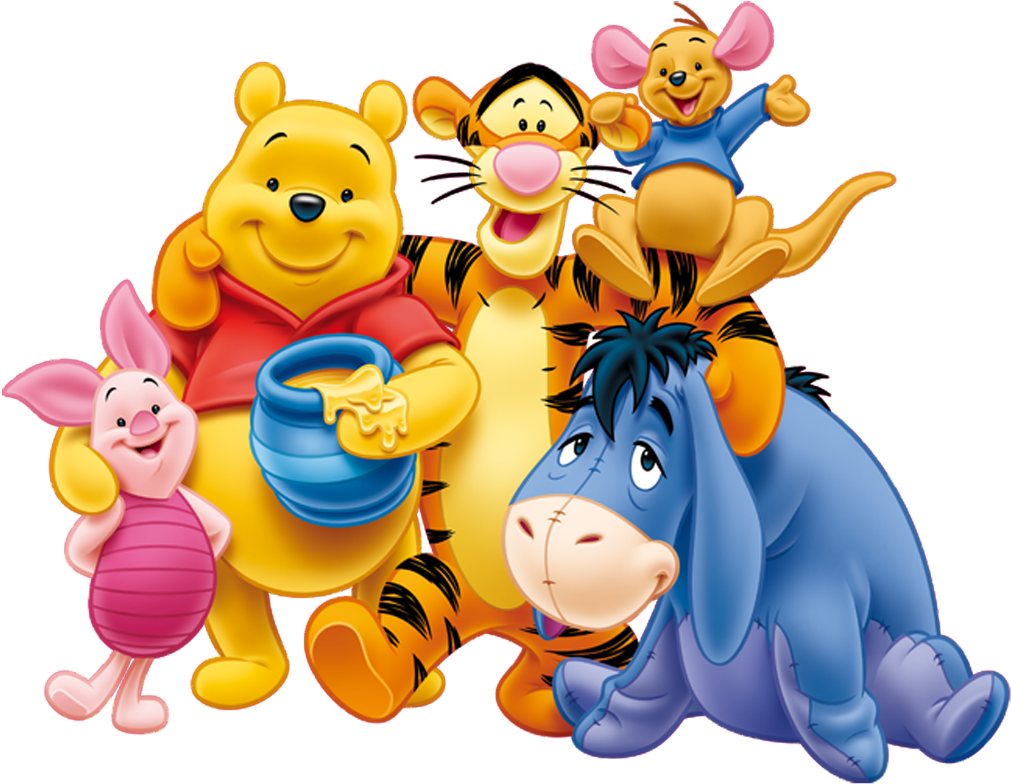 #winniethepooh #rue #piglet #eeyore #tigger - Cartoon Winnie The Pooh And Friends Clipart (1024x806), Png Download