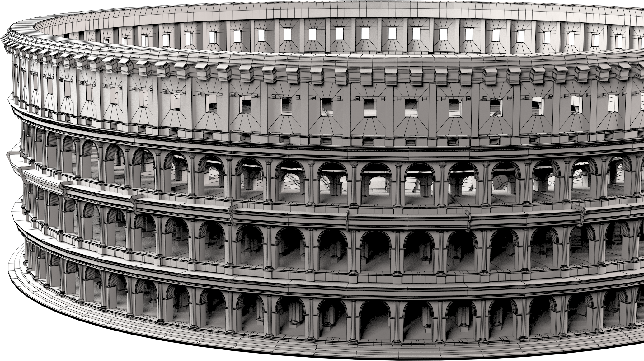 Roman Colosseum 3d Model Free Clipart (2133x1200), Png Download