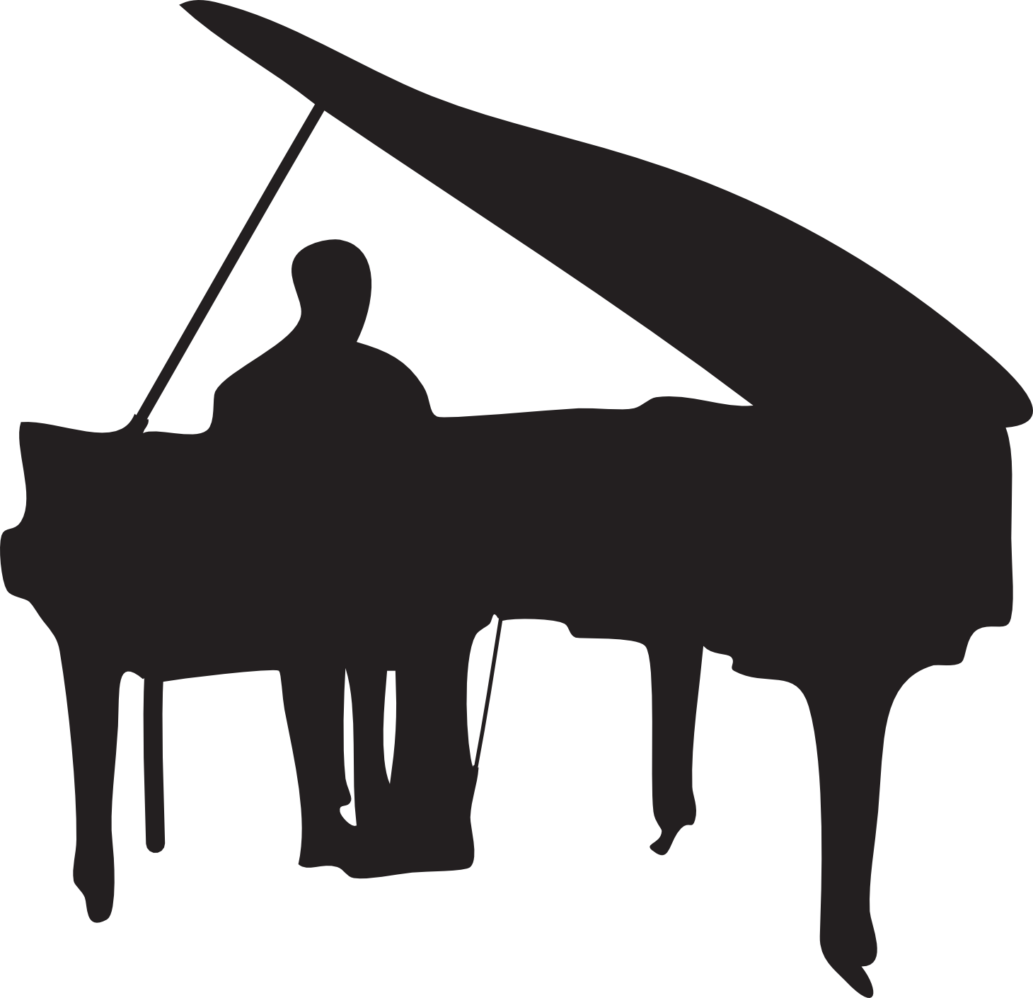 Jazz Pianist - Grand Piano Clipart (1460x1410), Png Download