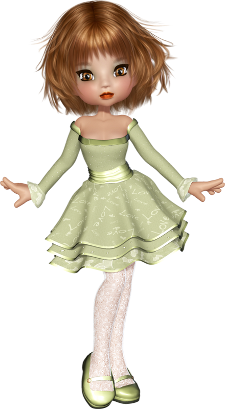 Valentine's Day Poser Doll Png Gifs, Little Designs, - Doll Clipart (440x800), Png Download