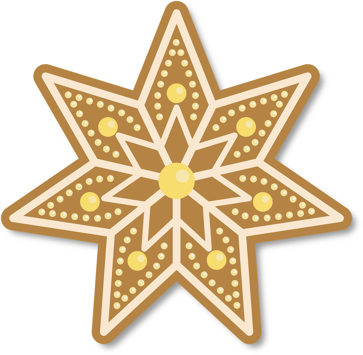 Gingerbread Christmas Png Image - Merry Christmas Star Png Clipart (1280x1252), Png Download