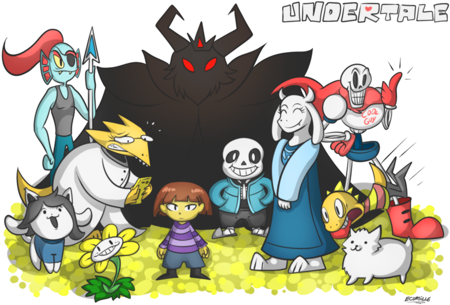 Clip Art Transparent Some Fanart Of The Cast Know Your - Undertale All Characters Fan Art - Png Download (900x619), Png Download