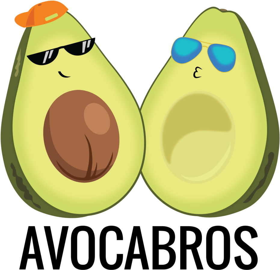 Avocabros - Cute Avocado Clipart (1000x1000), Png Download