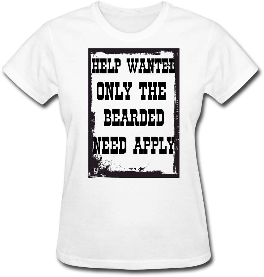 Help Wanted Only The Bearded T-shirt - Active Shirt Clipart (1000x1000), Png Download