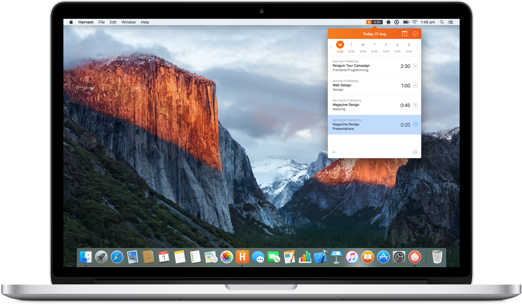 Macbook Clipart Mac Desktop - Harvest For Mac - Png Download (1120x603), Png Download